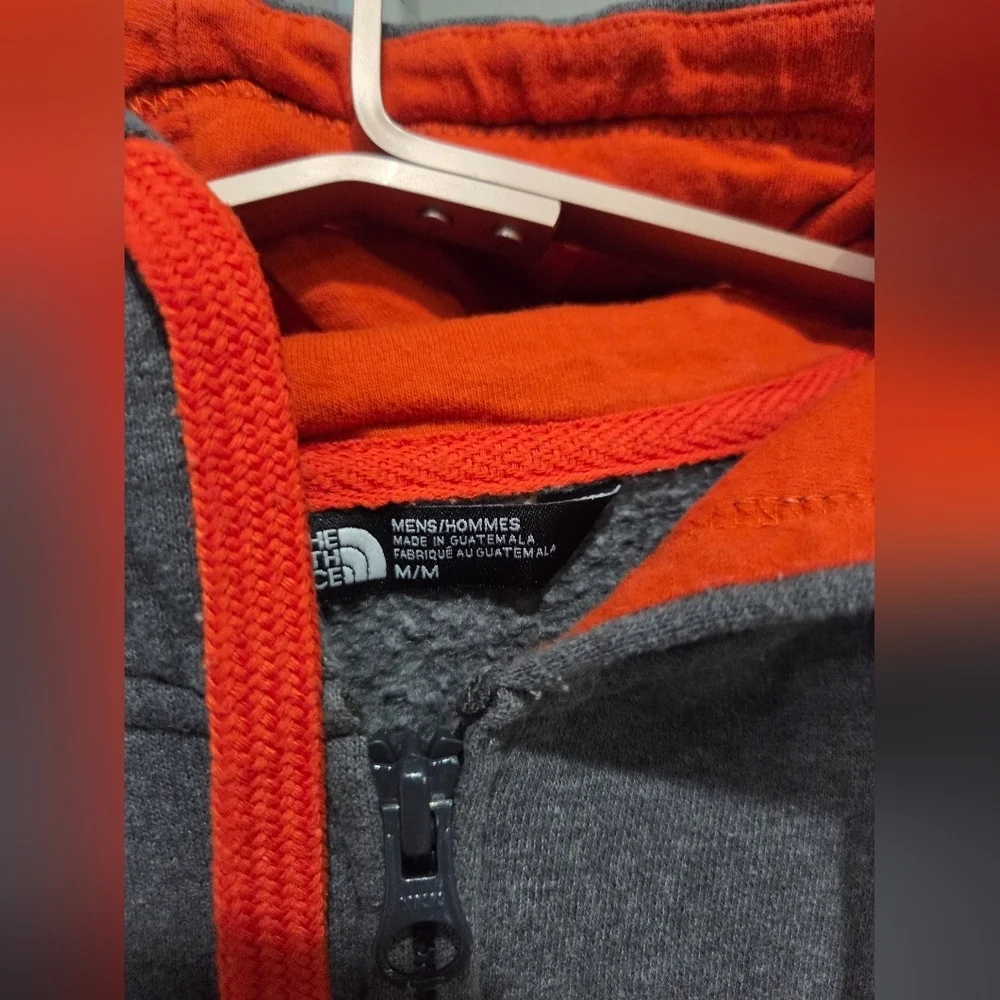 The North Face Gray and Orange Full Zip Hoodie Sz.M